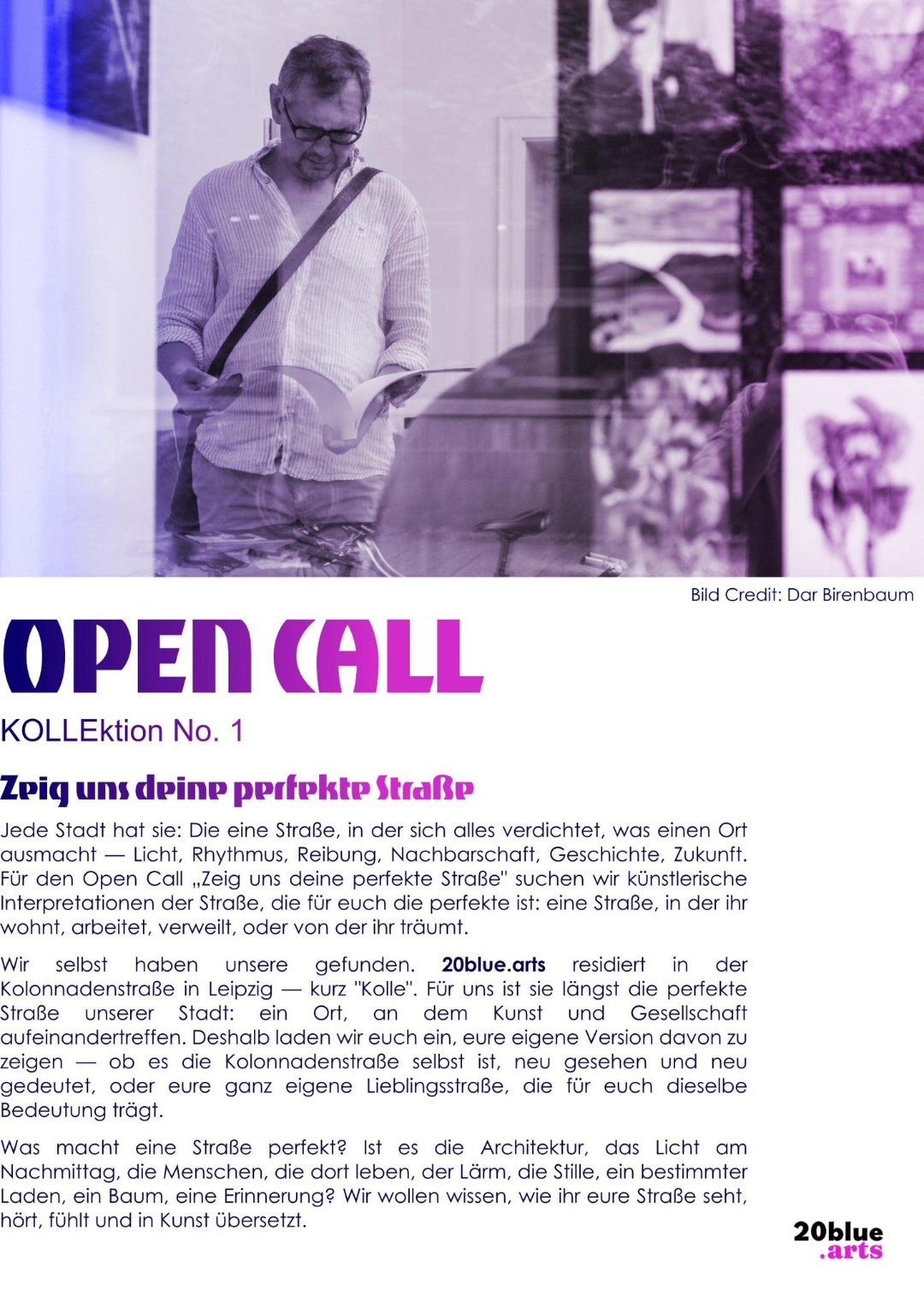 Infoblatt zum Thema des Open Call: Zeig uns deine perfekte Straße